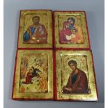 A Collection of Four Reproduction Byzantine Plaques, all with Certificates to back 'Holy icon,