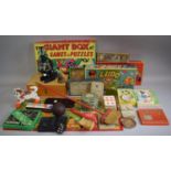 A Collection of Vintage Toys and Games, Card Games, Puzzle Games, Child's Microscope and Geometry
