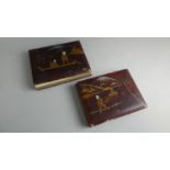 Two Japanese Lacquered Albums of Hand Tinted Photographs of Takaboku, Inasa Nagasaki, Hakone Lake,