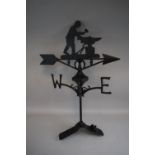 A Reproduction Cast Metal Ridge Mounted Blacksmith Weather Vane (Plus VAT)