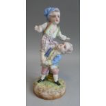 A Late 19th Century French Bisque Porcelain Figure Group of Two Boys in Acrobat Pose. Blue Seal Mark