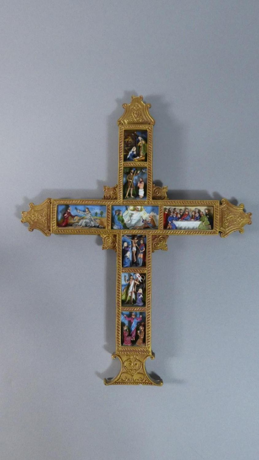 A Limited Edition Bradford Exchange Rhodes Studios The Life of Christ Sculptural Filigree Cross no - Image 3 of 4