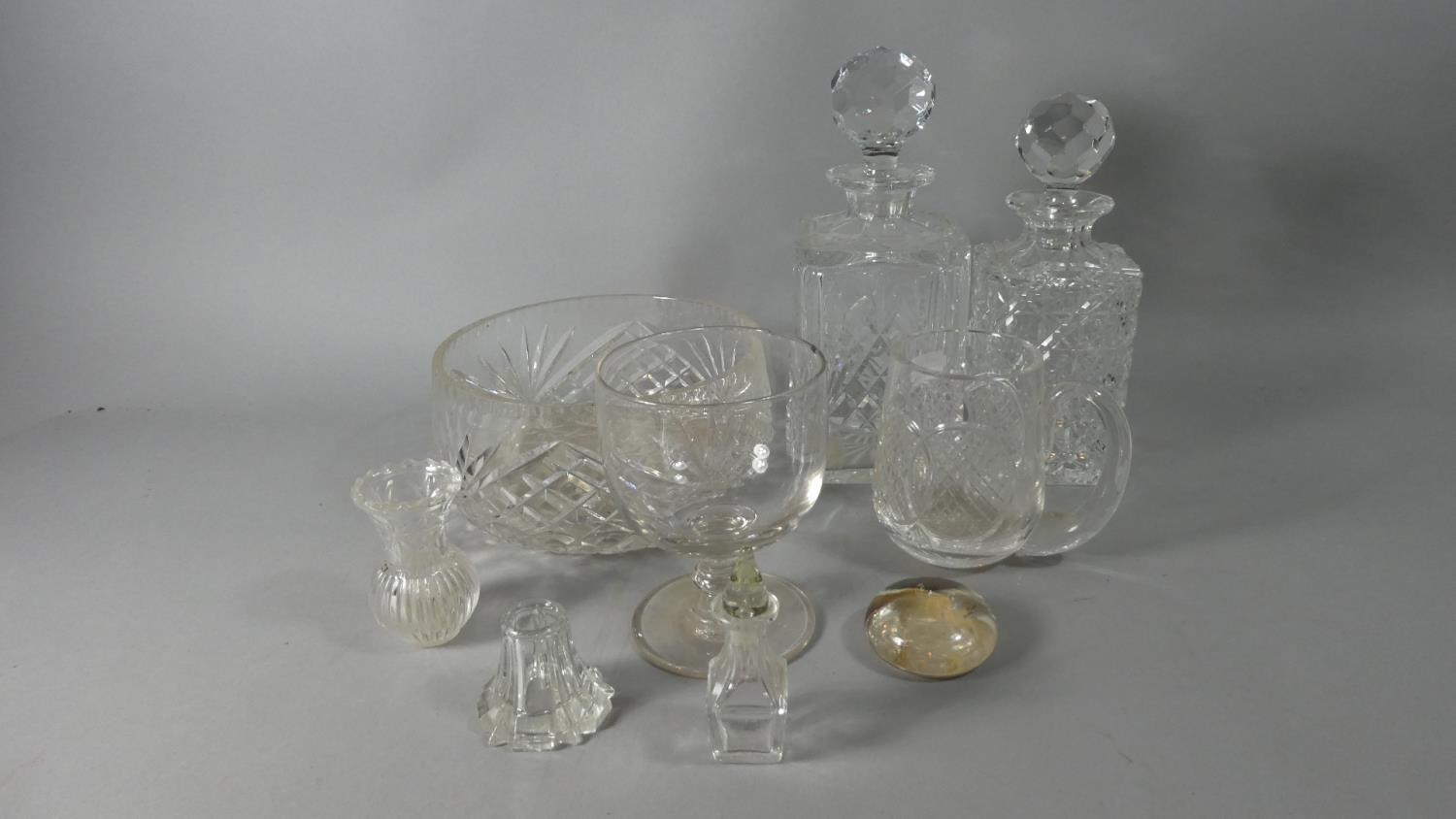 A Collection of 19th Century and Later Glassware to Include 19th Century Rummer with Knopped Stem,