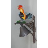 A Wall Hanging Bell with Cockerel Motif, (Plus VAT)