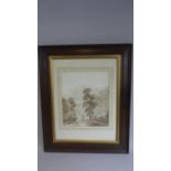 A Framed 19th Century Sepia Depicting Matlock by Selina Bracebridge, 27 x 23cm, Paper Watermark