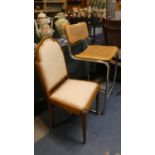 A Modern Chrome and Cane Bar Stool and a Hall Side Chair