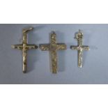 A Collection of Three 9ct Gold Crucifix Pendants, Total Weight 2.5g