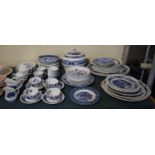 A Large Collection of Blue and White Ceramics to Include Plates, Teawares, Dinnerwares, Copeland