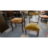 An Edwardian Piano Stool with Upholstered Hinged Seat Together with an Edwardian Ladies Nursing