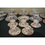 A Collection of Tea & Coffee Wares to Include Roslyn Rose Pattern Coffee Cans and Saucers (5) and