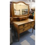 An Inlaid Edwardian Mahogany Dressing Table with Two Short and One Long Drawers, Two Raised Jewel