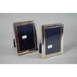 A Pair of Rectangular Silver Photo Frames. 16cm x 11.75cm, Sheffield Hallmark.