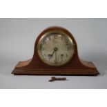 An Edwardian Mahogany Napoleon Hat Mantel Clock Having 8 Day Movement and Silvered Dial Inscribed "