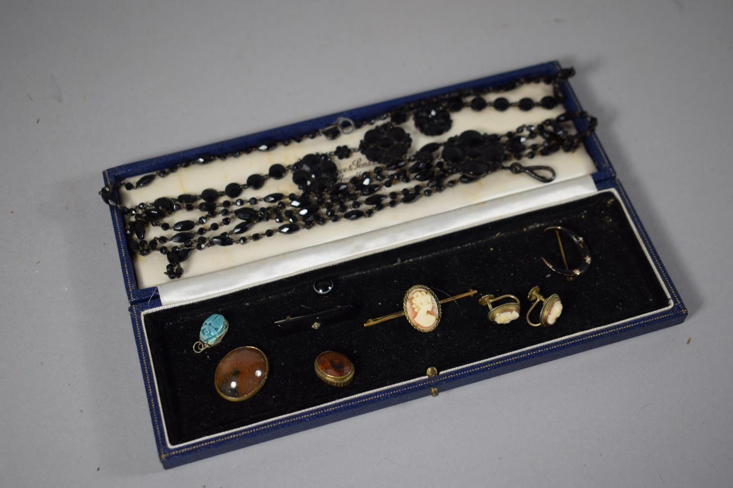 A Small Collection of Mourning and Costume Jewellery.