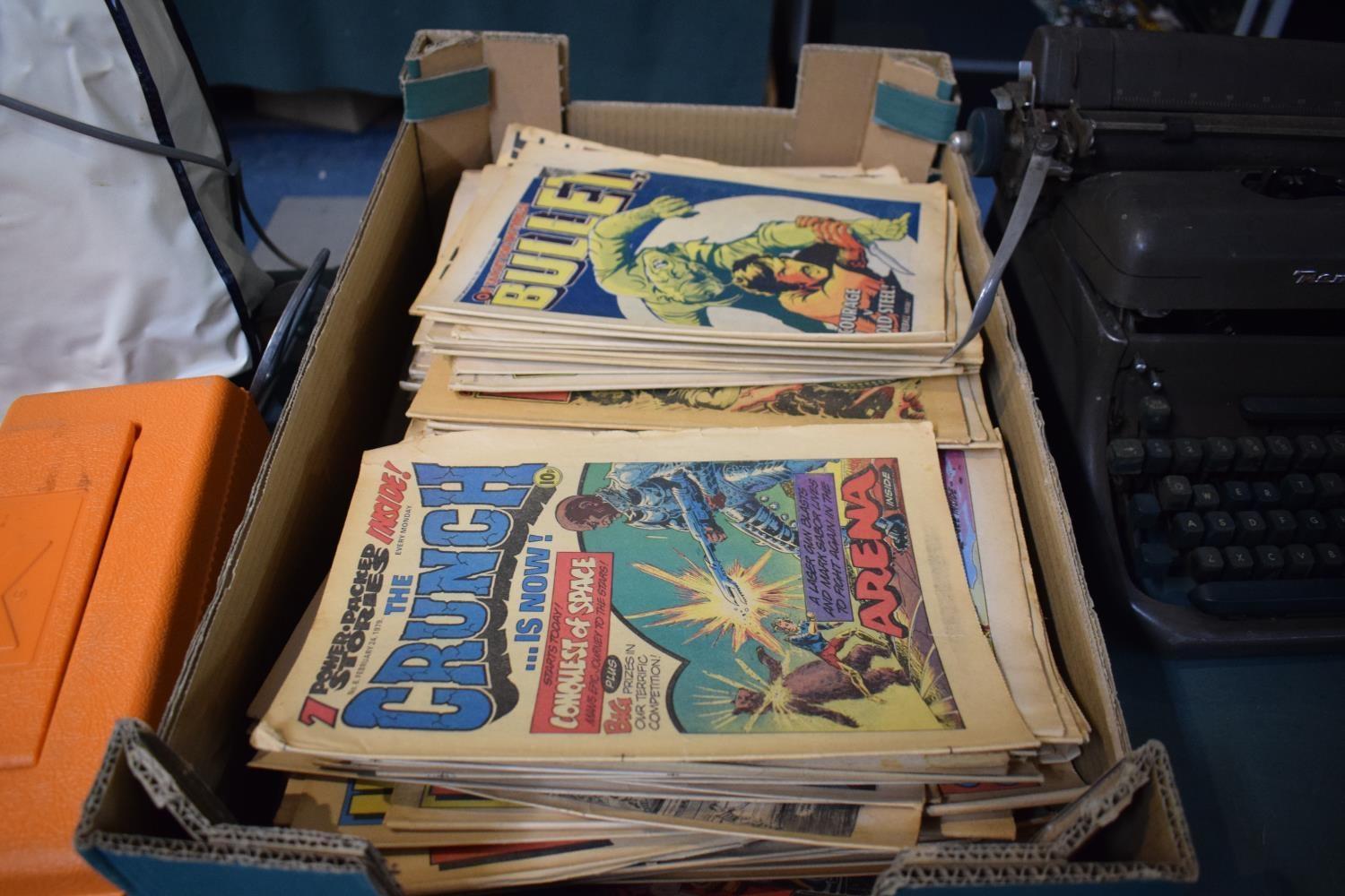 A Box Containing Large Quantity of 1977-79 Comics, Mainly "Hotspur" and "Bullet".