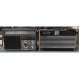 A Roberts Radio RIC 2 and a Panasonic 3 Band Radio RF-1403L.