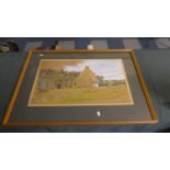 A Framed Watercolour "Cadbury Camp from Sutton Montis, Somerset" By D. Pidduck, 1978. 59cm Wide.