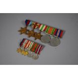 A Set of World War II Medals to Include Africa Star with 8th Army Bar and Matching Miniatures.
