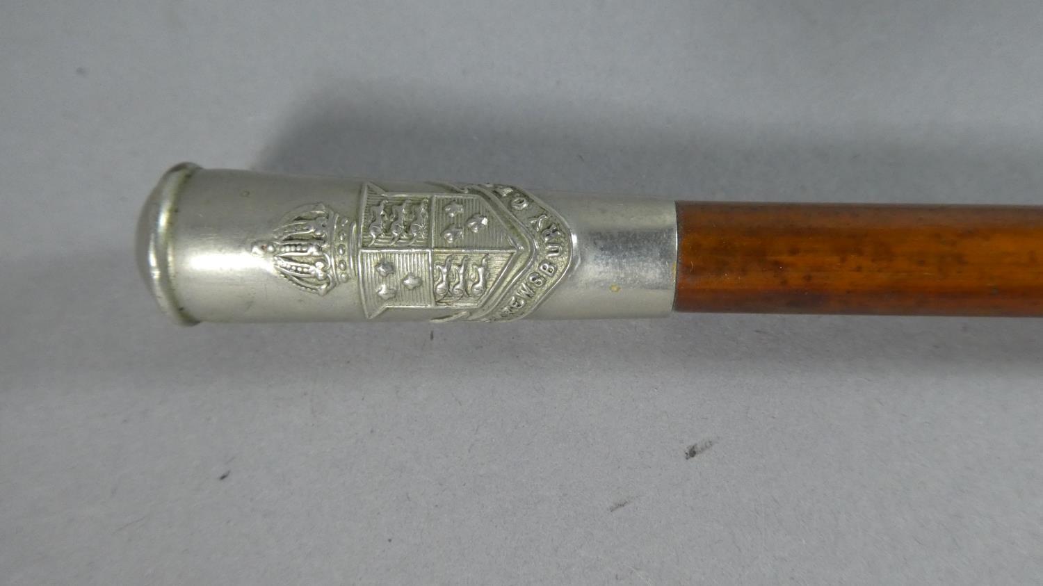 Shrewsbury School. A Vintage Shrewsbury School Officer Training Corps Swagger Stick Having School - Image 2 of 2