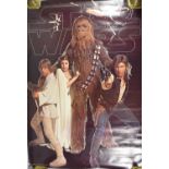 A Star Wars (1977) Scandecor Poster Featuring Luke Skywalker, Princess Leia, Han Solo and Chewbacca.