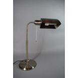 A Modern Brushed Stainless Steel Desk Lamp, 46cm High.