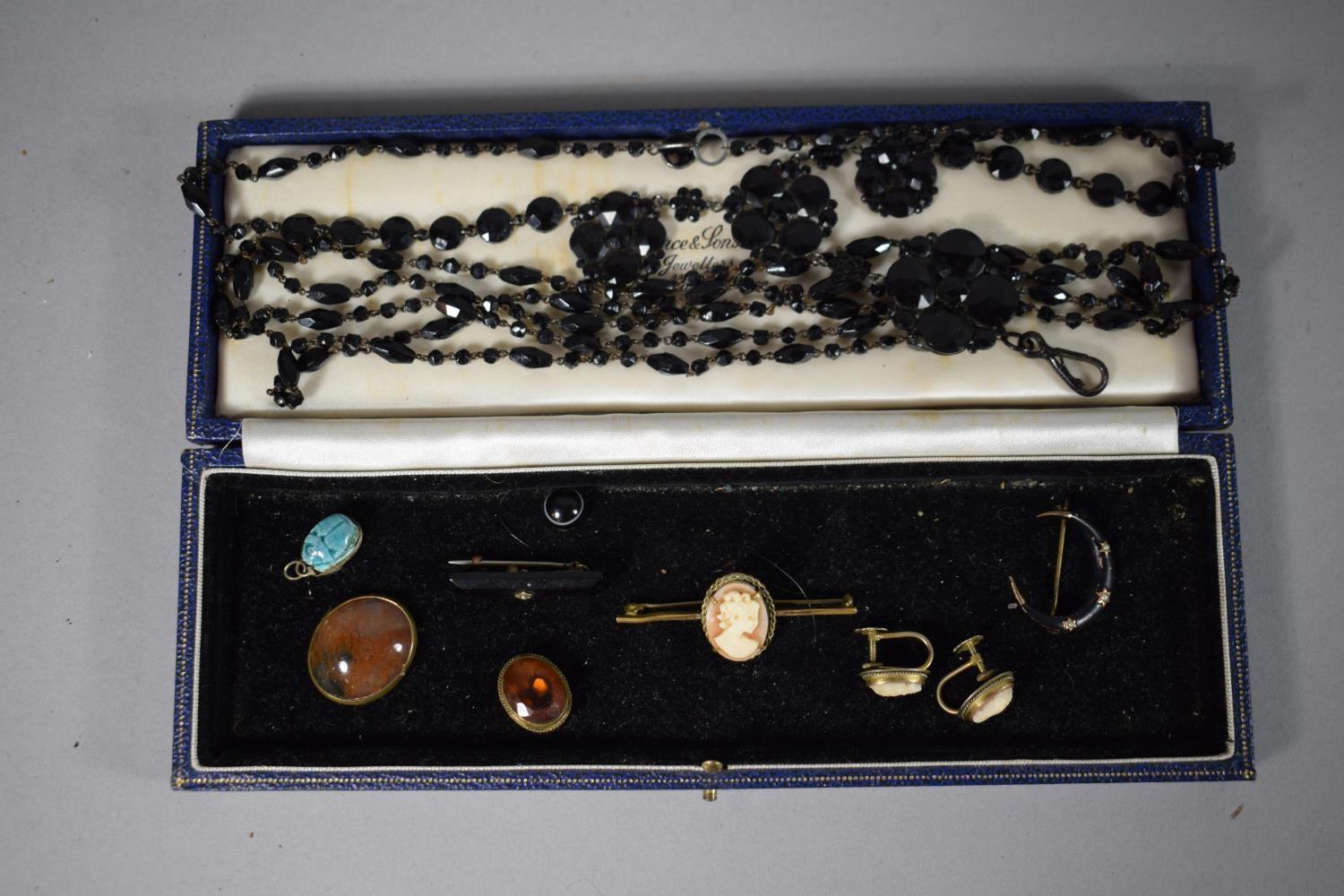 A Small Collection of Mourning and Costume Jewellery. - Image 2 of 2