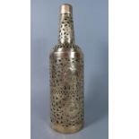 A Pierced Copper Overlaid Glass Bottle Decorated with Elephant and Bird, 28.5cm high