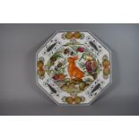 A Large Portuguese Faience Wall Hanging Octagonal Charger Decorated with Seated Hare by Filcer,