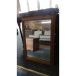 A Modern Pine Framed Rectangular Wall Mirror, 88cm x 62cm