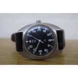 A Cabot Watch Company (CWC) W10 Gents Military Wristwatch with Stainless Steel Case and Back Panel