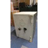 An Edwardian Fire Proof Safe by B.Tebbit, Birmingham. With Key. 43cm x 38cm x 61cm High