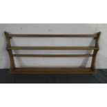 An Ercol Two Tier Waterfall Wall Hanging Plate Rack, 96cm Wide