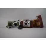 A Vintage Synchro-Compur MXV Camera with Carl Zeiss Jena Lens Together with a Leather Cased AGFA