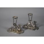 A Pair of Late 19h Century Silver Plated Epergne Stands in the Form of Recumbent Camels. 10cm High