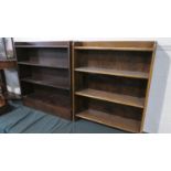 Two Air Ministry Vintage Open Bookcases One Stamped AM, S. Hile & CO, 1952, 87.5cms Wide