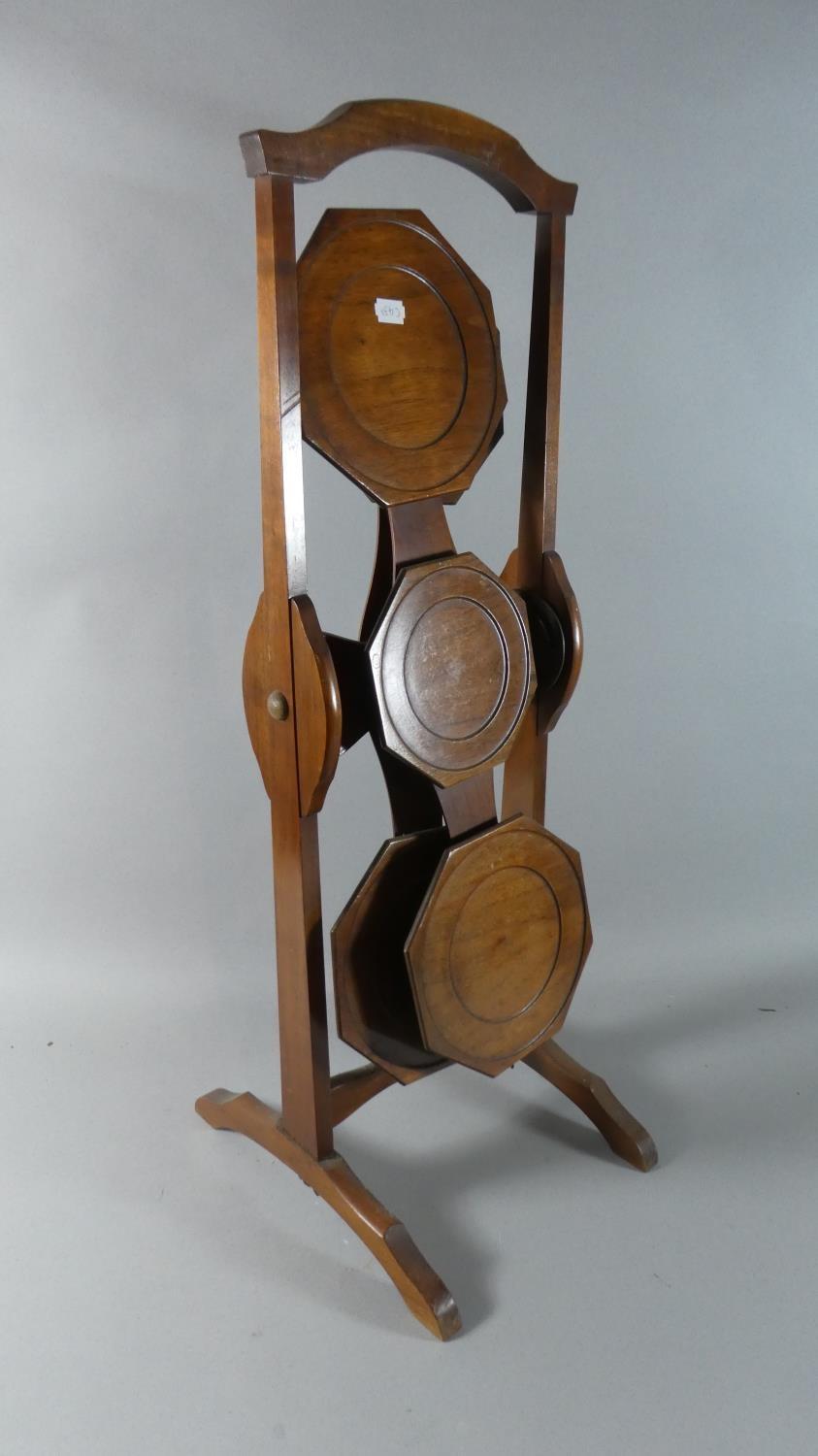 An Early 20th Century Mahogany "Monoplane" Folding Five Section Cake Stand, 77cm High