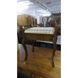 An Edwardian Mahogany Piano Stool with Hinged Seat, 53cm Wide