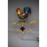 A Reproduction Wall Mounting Cast Metal Cockerel Weathervane (Plus VAT)