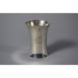 A Silver Double Spirit Measure with Etched Boar Heraldic Device, Birmingham 1900, 7cm High