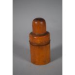 A Late 19th Century Treen Covered Glass Scent Bottle with Stopper, 12cm High