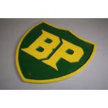 A Large Reproduction Cast Metal Advertising Shield for BP, 34cm High (Plus VAT)