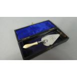 An Ivory Handled Small Silver Trowel the Blade Inscribed "NCSS Heywood Oct 17th 1914 YMC."