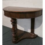 A Late Victorian Mahogany Demi Lune Side Table on Plinth Base, 90cm Wide