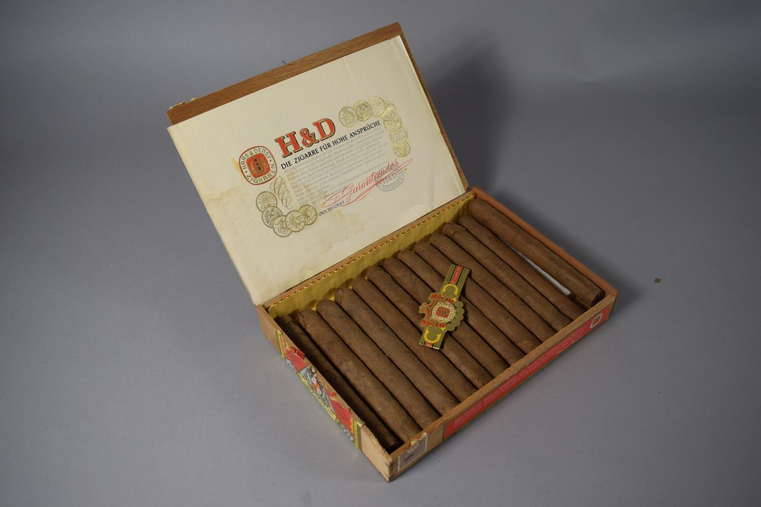 A Box Containing 13 Haas & Derst Cuban Cigars with Original Box to hold 25