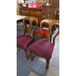 A Pair of Victorian Mahogany Dining Chairs and an Edwardian Oak Barley Twist Chair