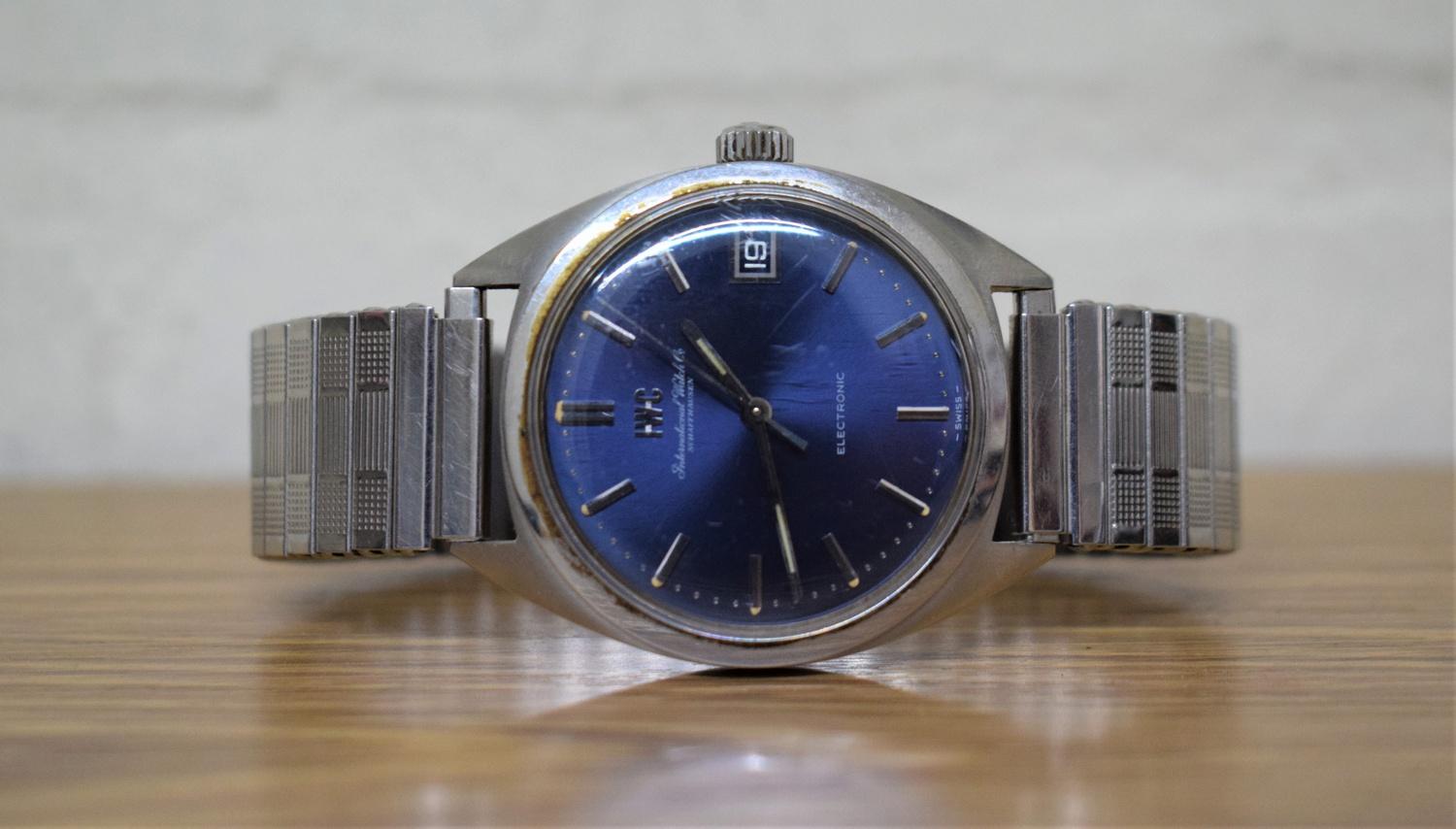 A Gentleman's Stainless Steel IWC (International Watch Co.) Electronic Wrist Watch c.1970, No.