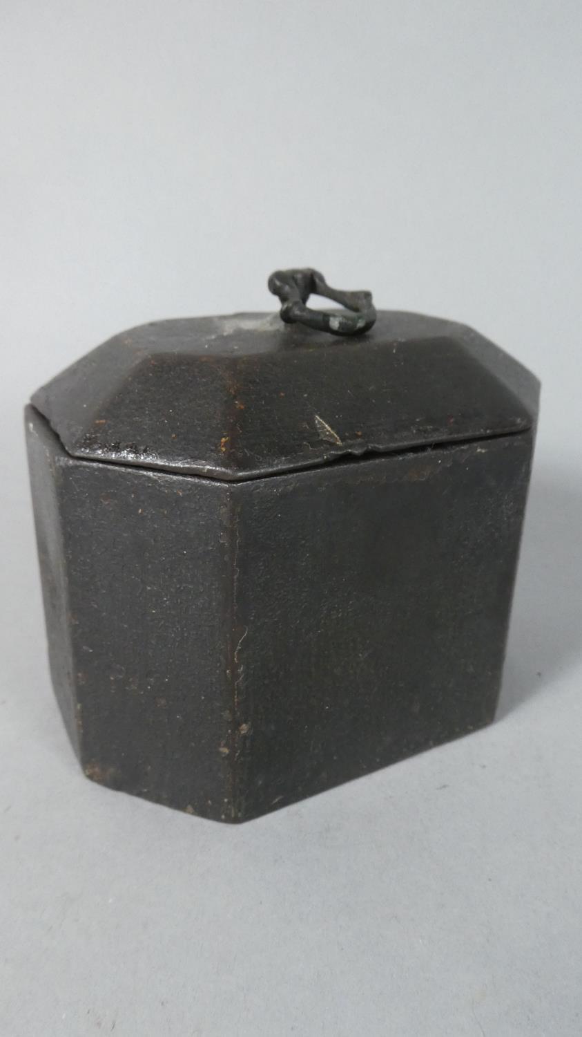 A Small Coalbrookdale Cast Iron Tobacco Box with Lid, 9.5cm Long