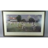 A Framed Limited Edition Cricket Print After Chevallier Taylor 1907, No.48/150, Three Signatures