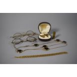 A Collection of Jewellery to Include a Late Victorian Gold Plated and Jet Style Necklace, Cufflinks,