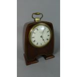 An Edwardian String Inlaid Mahogany Mantle Clock with White Metal Enamel Dial Inscribed S Smith &